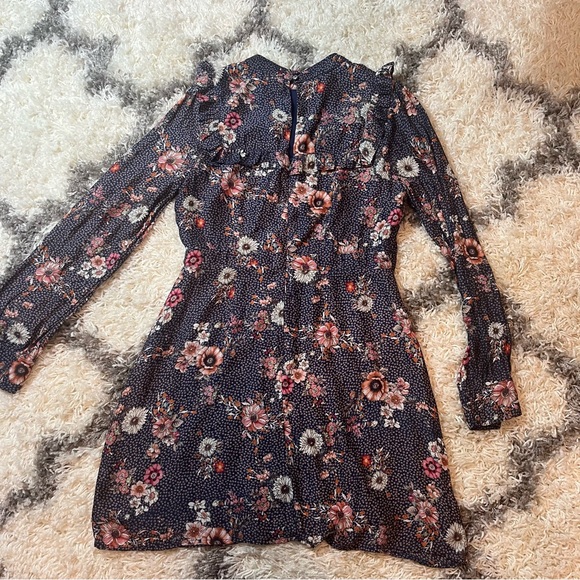 Cassidy Navy Blue Floral Print Mini Dress - Picture 8 of 9